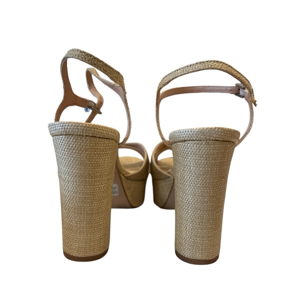 SCHUTZ Keffa Ankle Strap Platform Sandals Natural - Picture 3 of 6